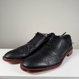 Men’s Banana Republic Black Brogue Leather Oxford Dress Shoes Size 12 MSRP $150